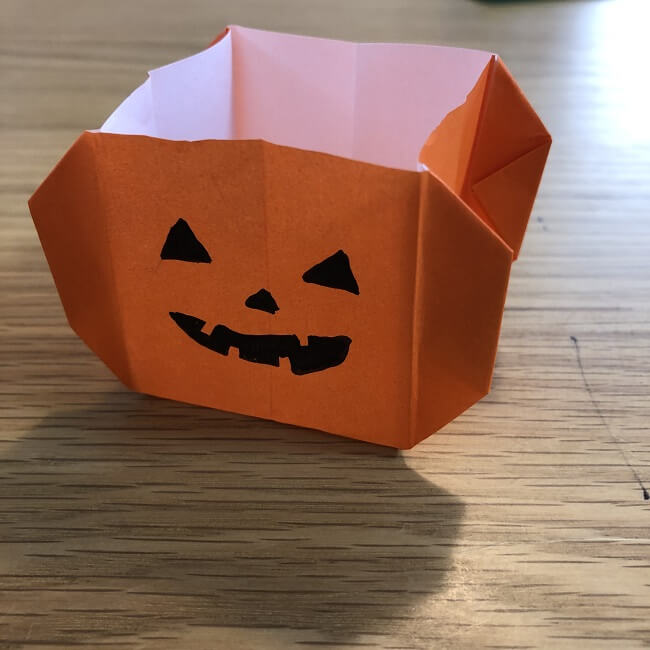 折り紙で簡単にハロウィン用カボチャ立体バッグの作り方 お針子日和 在宅ワーク体験談とハンドメイドイベント情報